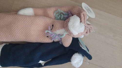 Barnes & Noble kids Warm Reading Socks Faux Sherpa Lining 3-6 yr Penguin Unicorn - Picture 3 of 9