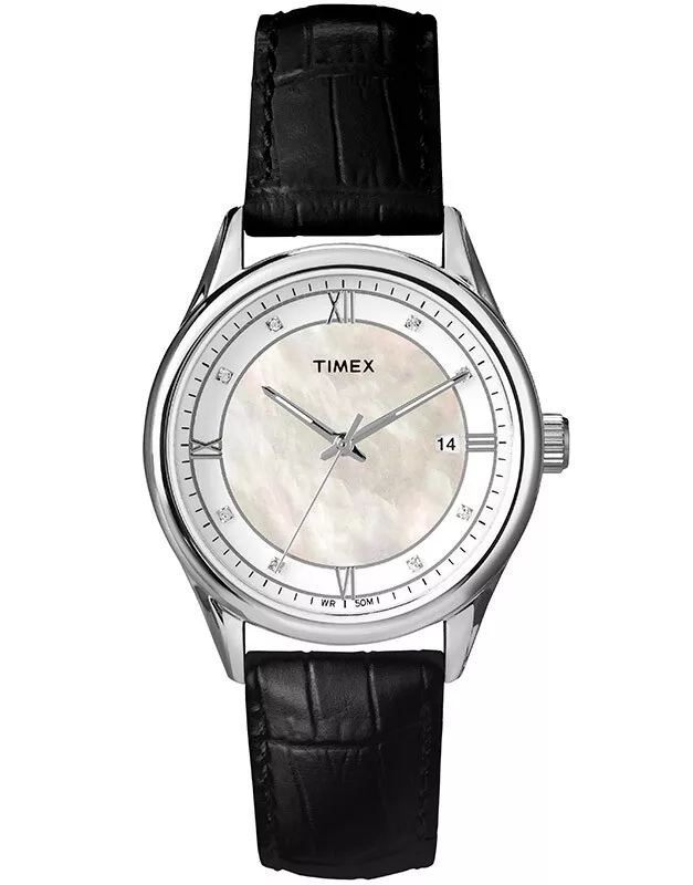 NEW Timex T2P402 Ceas Timex Starlight Collection Womens Leather Band MSRP 110