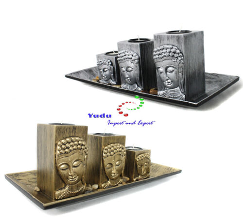 3 portacandele decorative fengshui con testa di Buddha effetto 3D n.: FH10 - Foto 1 di 10