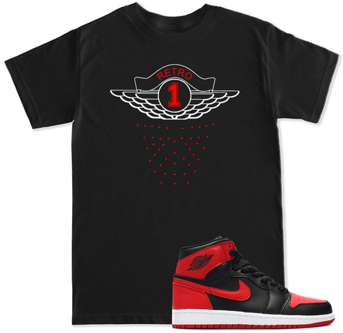 Retro 1 Banned Bred Red Royal Blue Cement T Shirt to match with Air Js Shoes - Picture 7 of 15
