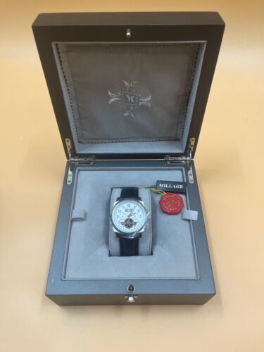 Millage Tourbillion Lederuhr Automatikwerk weiß auf silber - schwarz - Bild 3 von 13