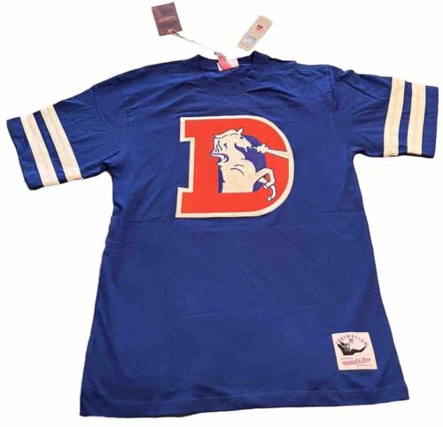 Mitchell & Ness Throwbacks Denver Broncos Heavyweight Logo Mens Small T Shirt