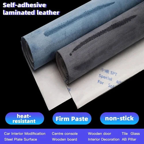 Schwarz Alcantara Stil Selbstklebende Auto Innenraum Vinyl Folie Kunstleder - Bild 6 von 23