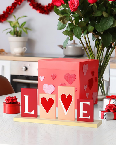 Valentines Day Decorations, Wooden LOVE Valentines Day Table Decor Sign, Valenti - Picture 5 of 12