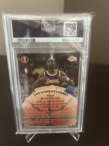 1996-97 Topps Stadium Club Rookies 2 #R9 Kobe Bryant Los Angeles Lakers PSA 9 MI - Bild 3 von 3