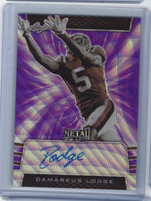 DAMARKUS LODGE 2019 LEAF METAL DRAFT ROOKIE AUTO SEPIA VARIATION PURPLE WAVE /15