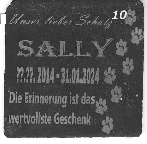 Gedenktafel Schiefer Grabstein,Grabplatte Haustier mit Gravur, mehrere Motive! - Bild 11 von 23