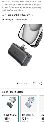 Anker Nano Power Bank 22.5W Dual USB-C Connector - Black (AKA1653)