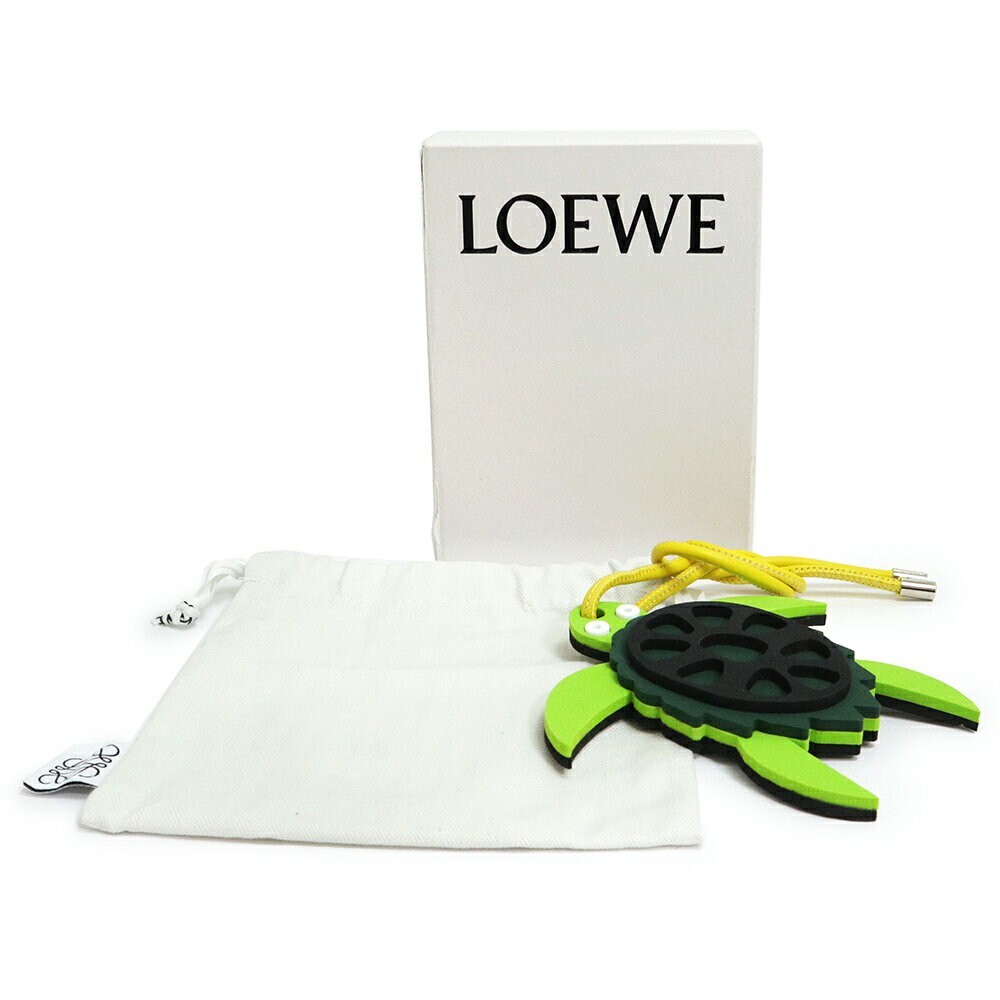Loewe Paula's Ibiza Turtle Green Yellow Bag Charm with
