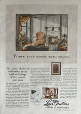 1929 Lowe Brothers Paints & Varnishes Dayton Ohio Rooms Color VTG Print Ad