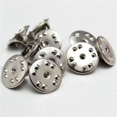 25/50/100x Silber Metall HUTNADEL RÜCKSEITEN Tac Anstecknadeln Schmetterling Verschluss für ABZEICHEN