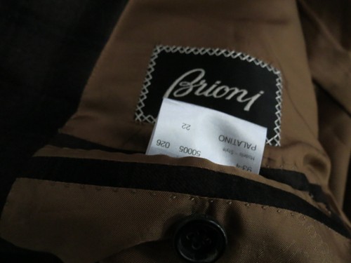 Recent Brioni Italy "Palatino" bold check two button side vent sport coat 48 L - Picture 8 of 8