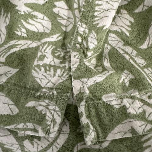 LL Bean Hawaiian Shirt Mens Tiki Button Up Green Medium Med M Short Sleeve - Picture 10 of 10