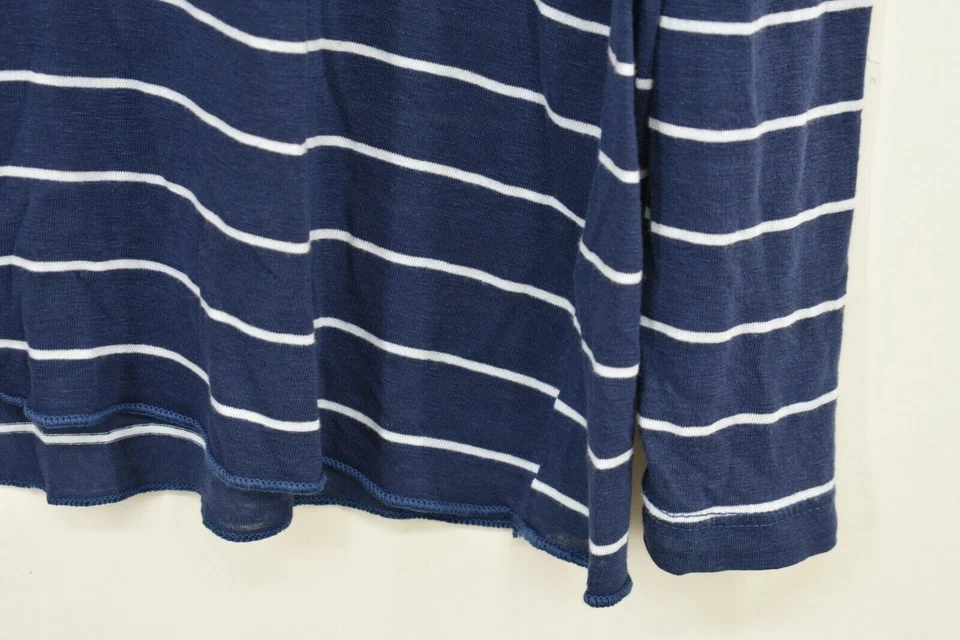 Camisa Goodlife Henley a Rayas Manga Larga Partail Botón Frontal Lino Para Hombres XL Foto 3 de 4