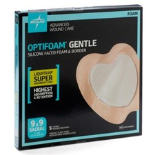 Optifoam Gentle Silicone-Faced Foam Dressing, 9" x 9", Sacrum, Case