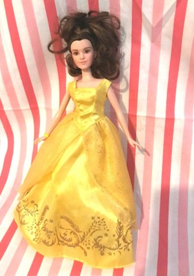 Belle Live Action Brown Hair Barbie Doll Beauty Beast Gold Dress Ebay