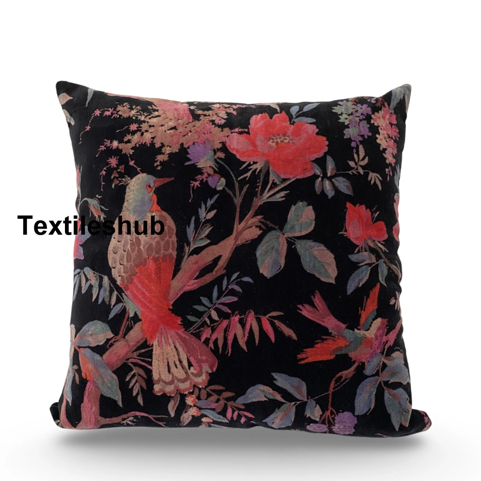 Velvet Black Bird Cushion Cover Pillow Throw Ethnic Indian Handmade Cover US
Opens in a new window o