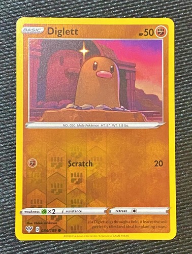 Diglett 084 1 Darkness Ablaze Set Reverse Holo Pokemon Card Near Mint Ebay