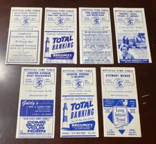 7 different 1961 Long Island RR pocket timetables Hamptons Montauk Rockaway +