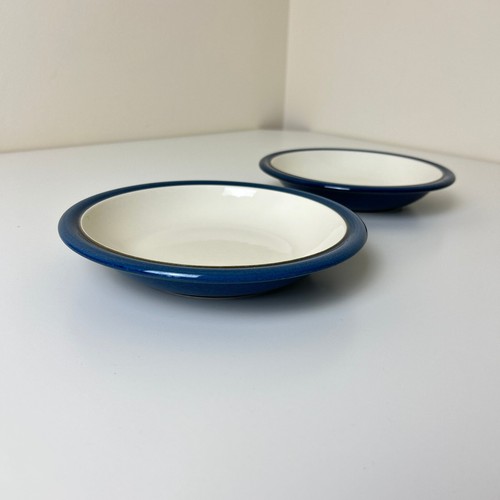 Blue Shallow Rimmed Pasta Soup Bowls x 2 - Picture 7 of 12
