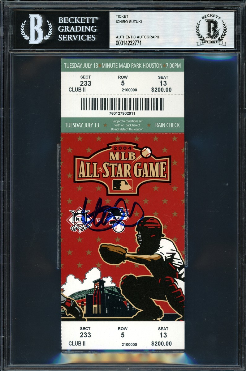 Ichiro Suzuki Autographed 2004 All Star Game Ticket Beckett