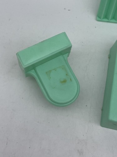 Vintage Irwin Dollhouse MCM Teal Bathroom Set Toilet Bathtub Wall Piece - Picture 2 of 7
