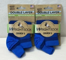 New Wrightsock Double Layer Coolmesh II 2-PAIR Men 5-8 Women 6.5-9 MEDIUM (W5)