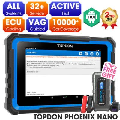 Topdon Phoenix NANO-E ECU Coding OBD2 BiDirectional Diagnosis Scan 32+Resets 