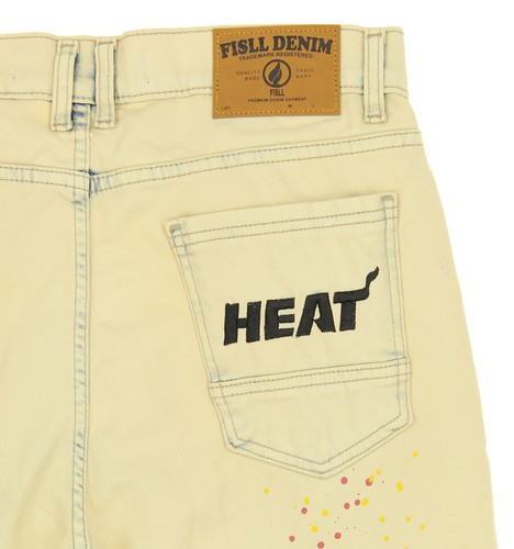 FISLL NBA Men's Miami Heat Distressed Denim Jeans - Picture 3 of 9