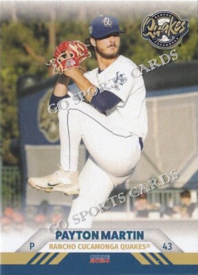 2024 Rancho Cucamonga Quakes Payton Martin RC Rookie Dodgers Minor League Card