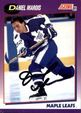 Daniel Marois Signed Auto 1991-92 Score Purple card Toronto Maple Leafs