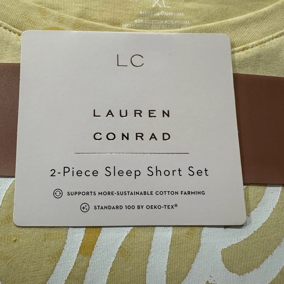 Lauren Conrad 2 изделия сна шорты комплект XL желтый с белый написать слово новый с Ярлыками - Изображение 2 из 4