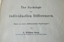 William Stern Über Psychologie der Individue...