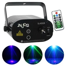 Remote 40 Gobos GB Laser Projector RGB LED Aurora DJ Party Show Stage Lighting