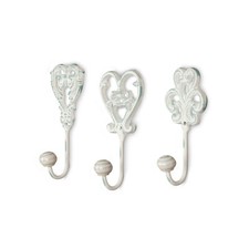 3tlg. Haken Set Wandhaken Wandgarderobe Garderobe Eisen  Shabby Chic