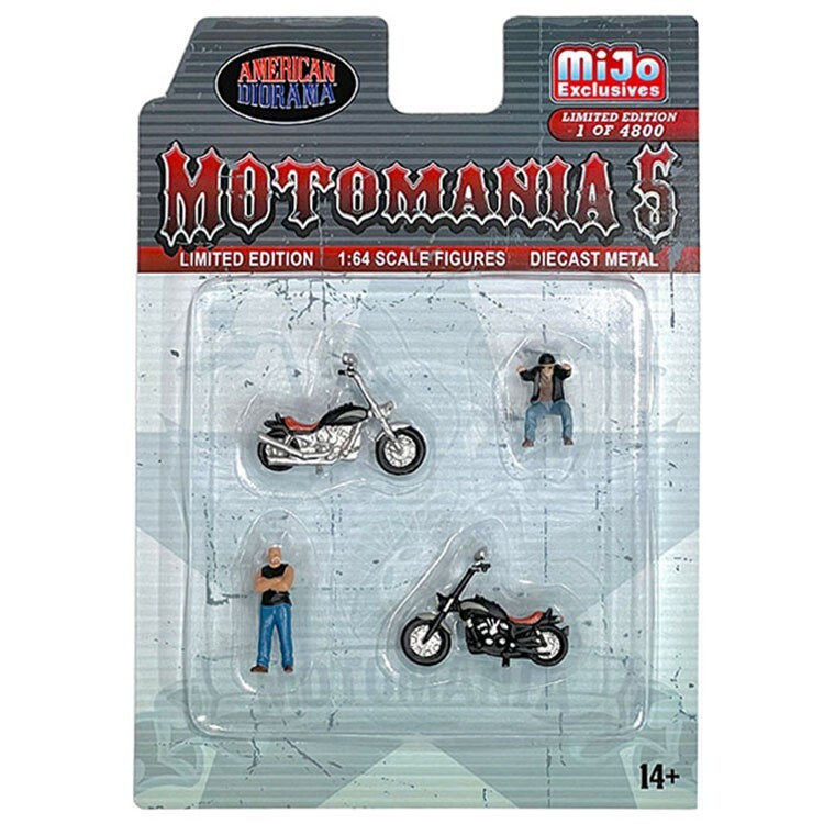 American Diorama 1:64 Diecast Metal Motomania 5 New Chopper Figure