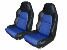Chevy Corvette Standard C4 1994-1996 Blackblue Leather-like Custom Seat Cover Chevy Corvette Standard C4 1994-1996 Blackblue Leather-like Custom Seat Cover