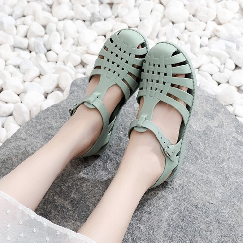 NEW GIRLS FLAT BEACH FLIP FLOPS SHOES LADIES SHOES RETRO JELLY SANDALS SUMMER - Picture 16 of 19