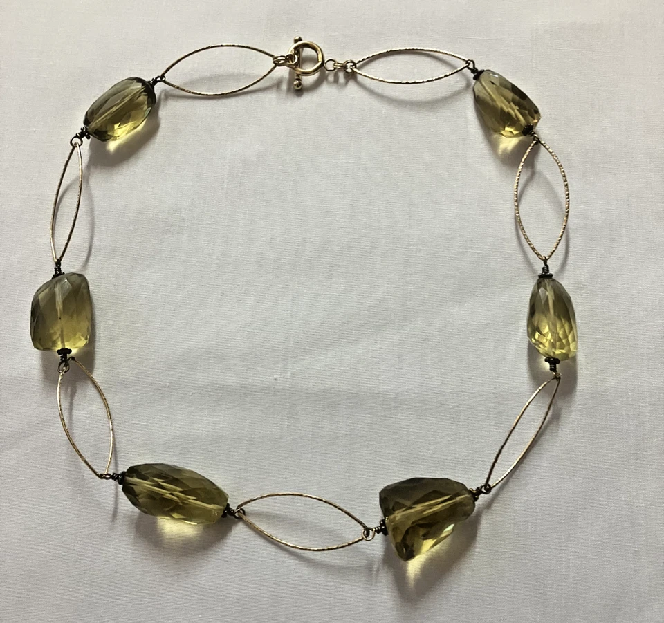 Colar Canary Quarts folheado a ouro 14k - Imagem 2 de 4