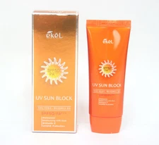 EKEL/Aloe & Vitamin E Sun Block Cream SPF50 PA+++ 70ml/Waterproof/Korea Cosmetic