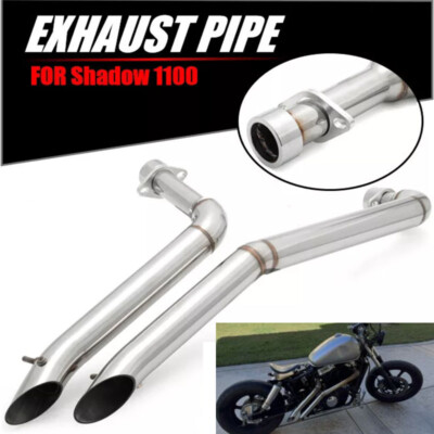 For Honda Shadow 1100 VT1100 Spirit Sabre ACE Tourer Exhaust Muffler Pipe Chrome