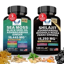 Sea Moss & Shilajit Bundle 2-Pack  Superfood Blend for Energy, Immunity, Wellnes