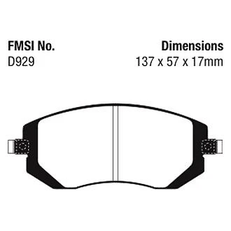 Pastillas de freno delanteras EBC DP41661R Yellowstuff para Subaru Impreza 2002-2010 Foto 4 de 4