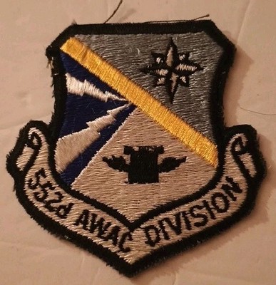 Vintage 552d Air Control Wing hook and loop patch AWACS CRC E-3 Sentry