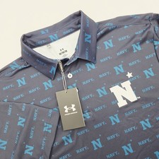 Men's M US Naval Academy Midshipmen Polo Under Armour Navy Polo Shirt Loose NWT