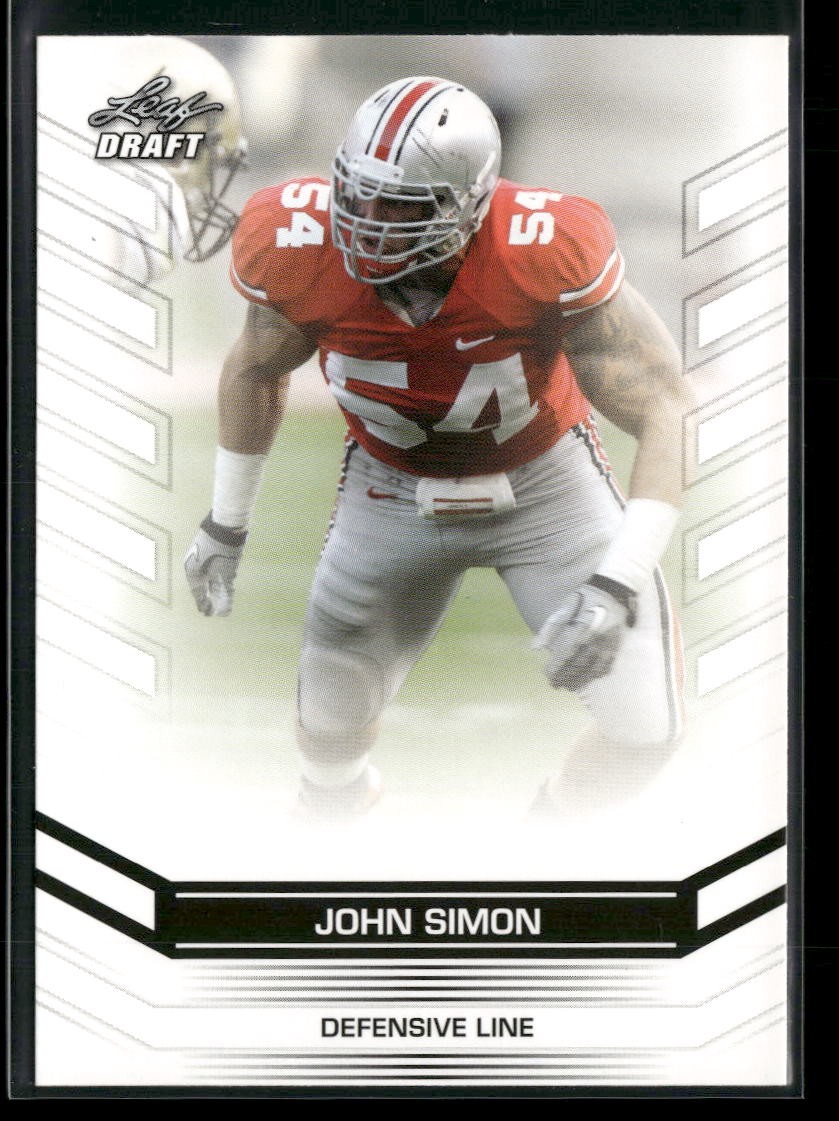 2013 Leaf Draft #91 John Simon Ohio State Buckeyes Ravens