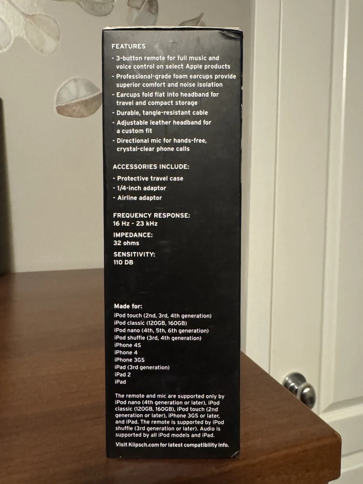 Klipsch One Auriculares Estéreo On-Ear con Micrófono + 3 Botones Control Remoto Hojas de Arce! Foto 3 de 4