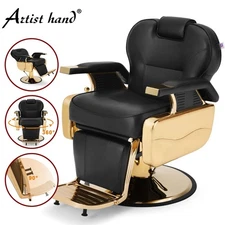 Black+Gold All Purpose Hydraulic Barber Chair HeavyDuty Recline Salon Beauty Spa