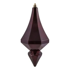 Vickerman Plastic Diamond Finial Ornaments in Candy Burgundy Red (Set of 2)