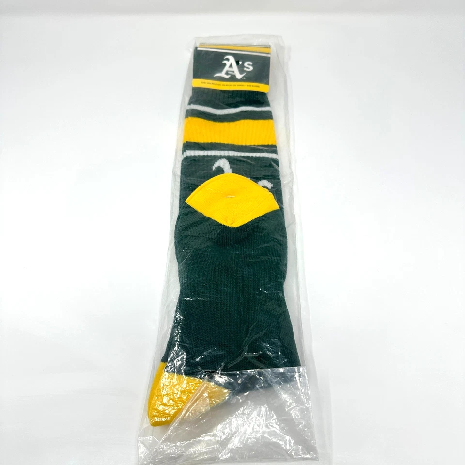 Oakland Athletics A’s Khris Davis Verde Amarillo Rayas Calcetines OSFM NUEVO Foto 4 de 4